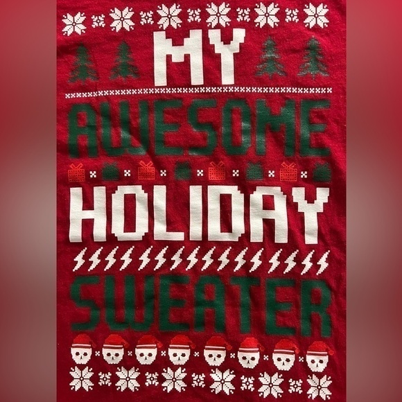 “my Awesome Holiday Sweater” Unisex T-Shirt Size 6/7Years, Preloved, 100% Cotton - Picture 2 of 3